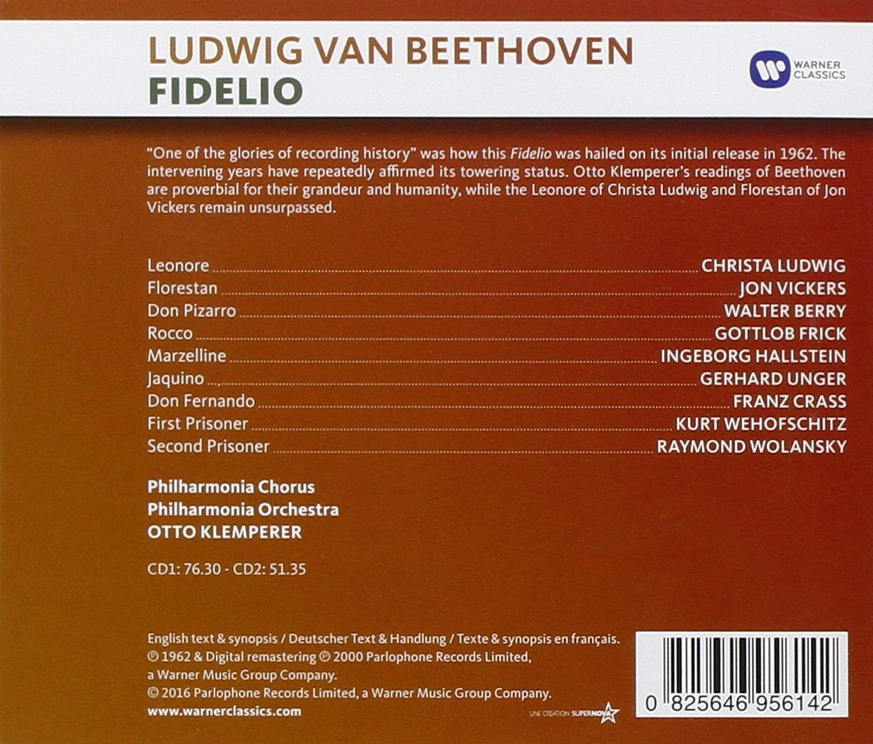 Beethoven: Fidelio, Op. 72 - Ludwig, Vickers, Berry, Klemperer, Philharmonia Orchestra