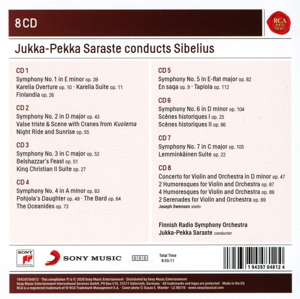SARASTE CONDUCTS SIBELIUS (8 CDS)