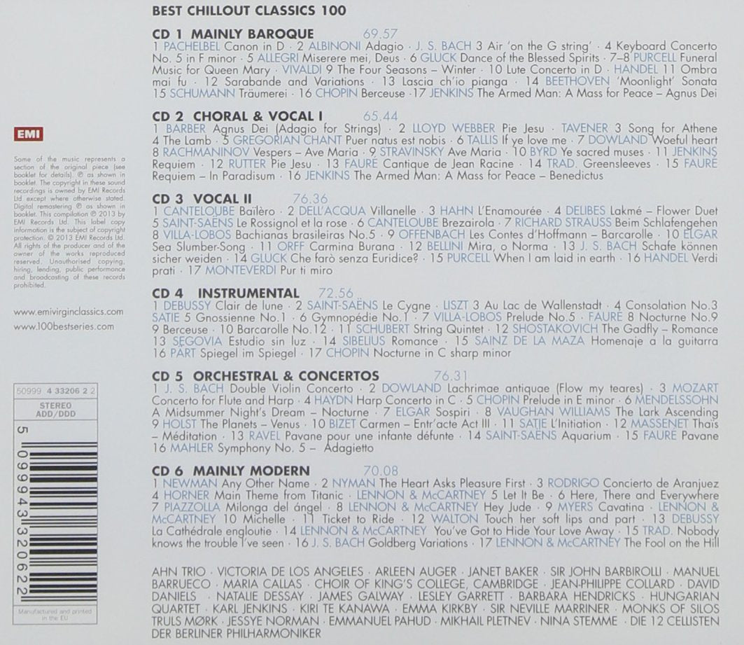100 BEST CHILLOUT CLASSICS (6 CDS)