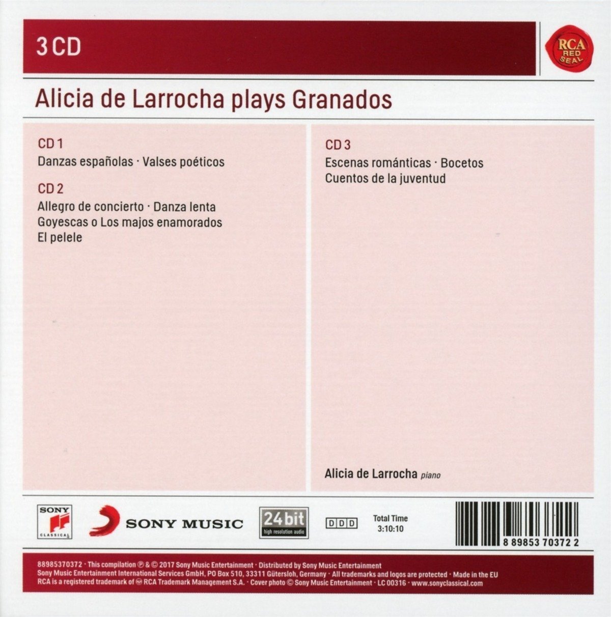 ALICIA DE LARROCHA PLAYS GRANADOS (3 CDS)