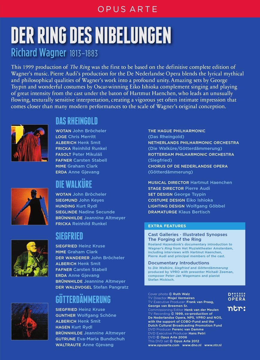 WAGNER: Der Ring des Nibelungen - De Nederlandse Opera, Netherlands Philharmonic Orchestra (Götterdämmerung & Die Walküre), The Hague Philharmonic (Das Rheingold), Rotterdam Philharmonic (Siegfried), Hartmut Haenchen & Pierre Audi (11 DVDS)