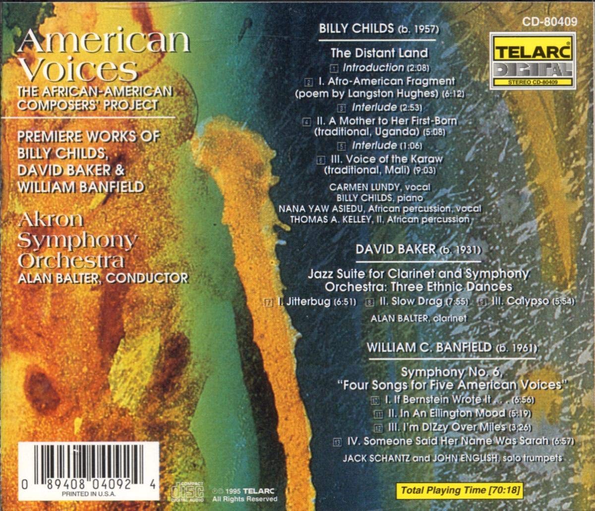 AMERICAN VOICES: THE AFRICAN-AMERICAN COMPOSERS PROJECT (New Works by Childs, Banfield & Baker) - Akron Symphony Orchestra