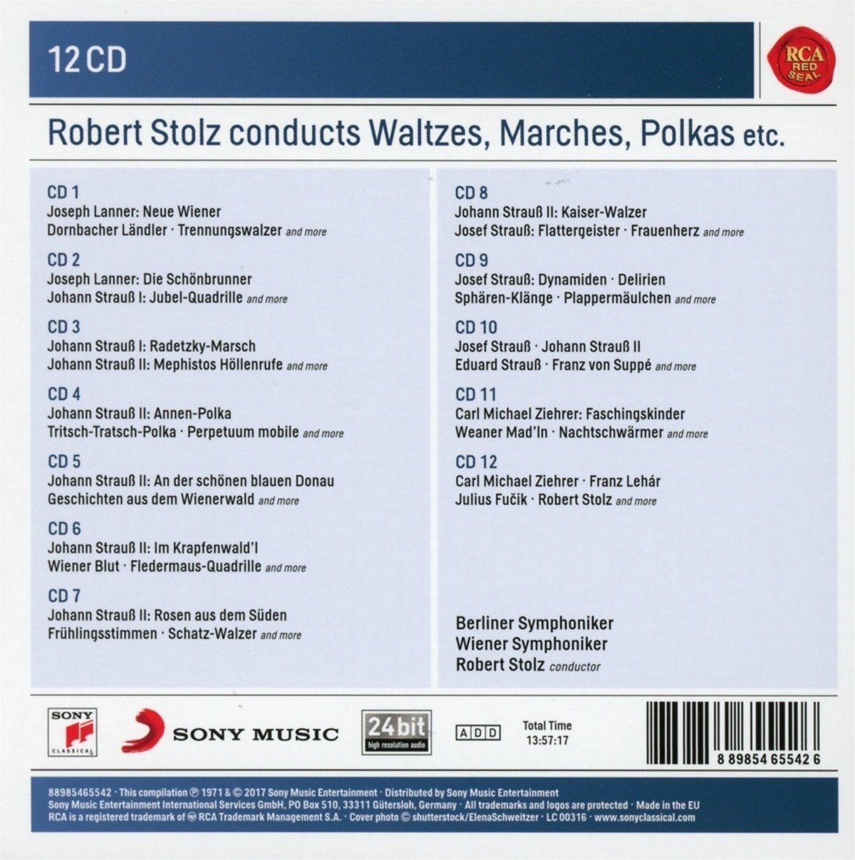 ROBERT STOLZ CONDUCTS WALTZES, MARCHES & POLKAS - BERLINER SYMPHONIKER, WIENER SYMPHONIKER (12 CDS)
