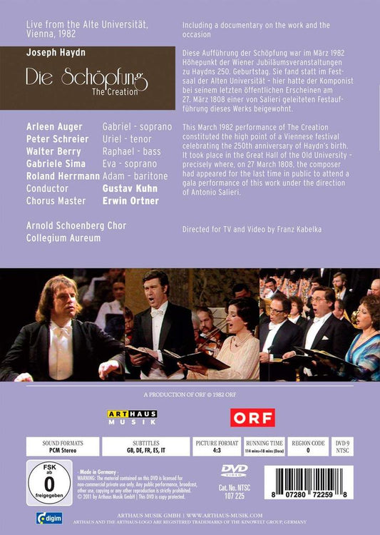 HAYDN: DIE SCHOPFUNG (THE CREATION) - AUGER; COLLEGIUM AUREUM; KUHN; SCHREIER; BERRY; SIMA; HERRMANN; ARNOLD SCHOENBERG CHOR