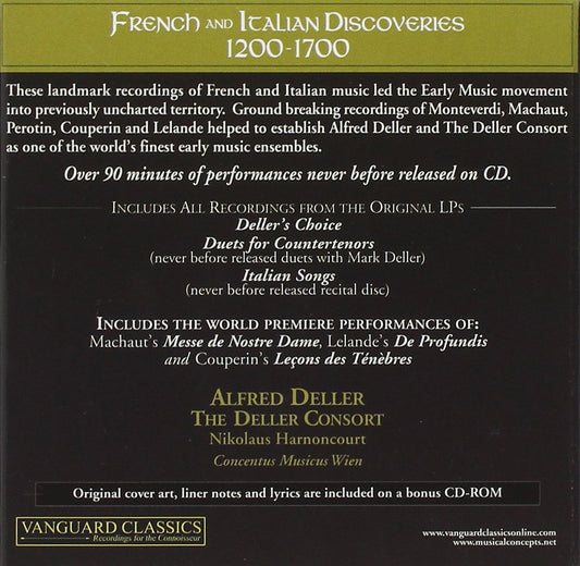 ALFRED DELLER: COMPLETE VANGUARD CLASSICS RECORDINGS, VOLUME 6 - FRENCH & ITALIAN DISCOVERIES 1200-1700 (6 CDS)