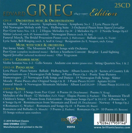 EDVARD GRIEG EDITION (25 CDS)