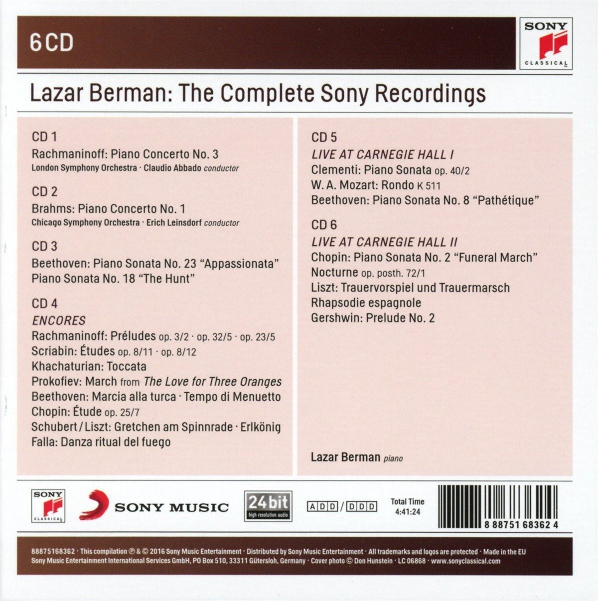 Lazar Berman - The Complete Sony Recordings (6 CDs)