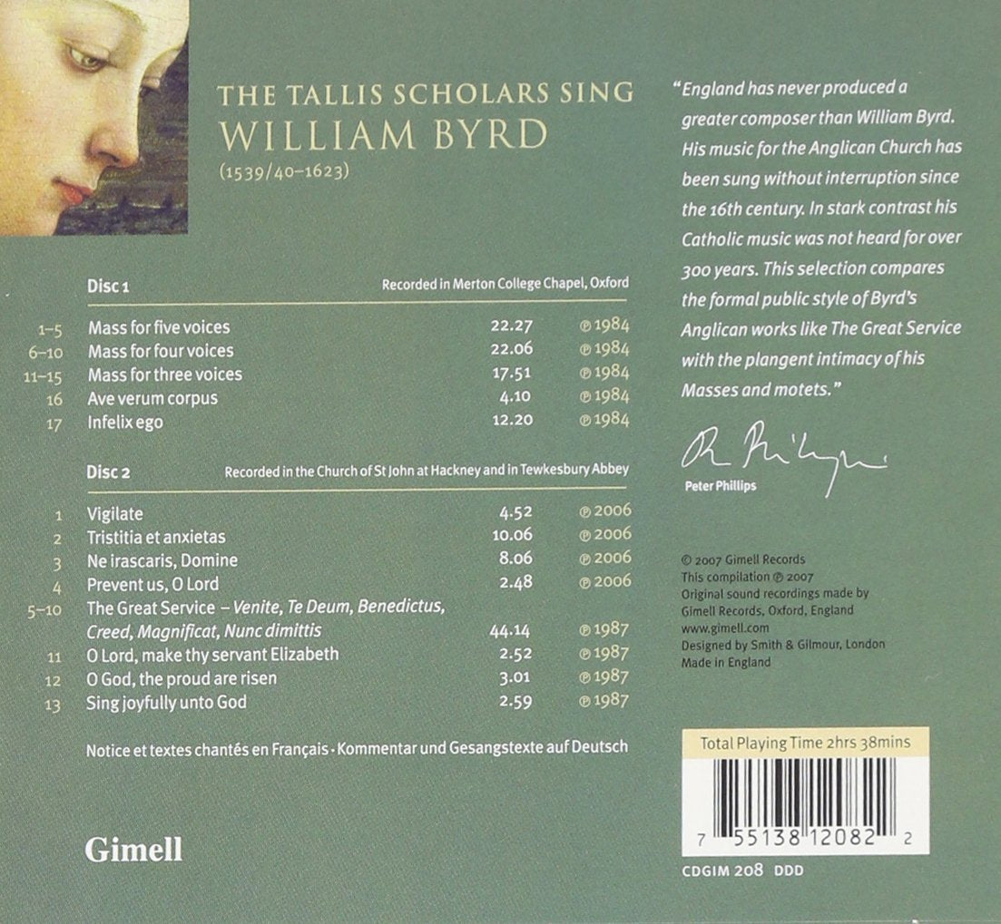 Tallis Scholars Sing William Byrd - The Tallis Scholars (2 CDs)