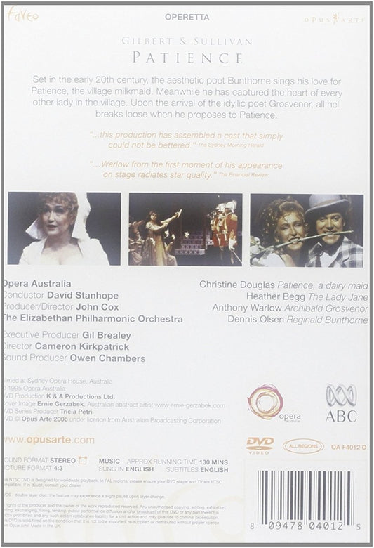GILBERT & SULLIVAN: Patience - Douglas, Begg, The Elizabethan Philharmonic Orchestra (DVD)