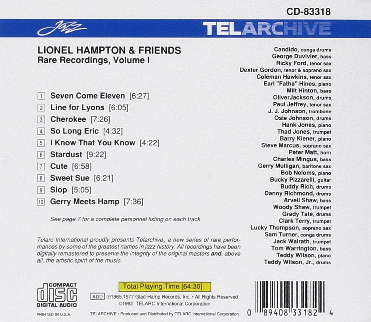 LIONEL HAMPTON & FRIENDS - RARE RECORDINGS VOL. 1