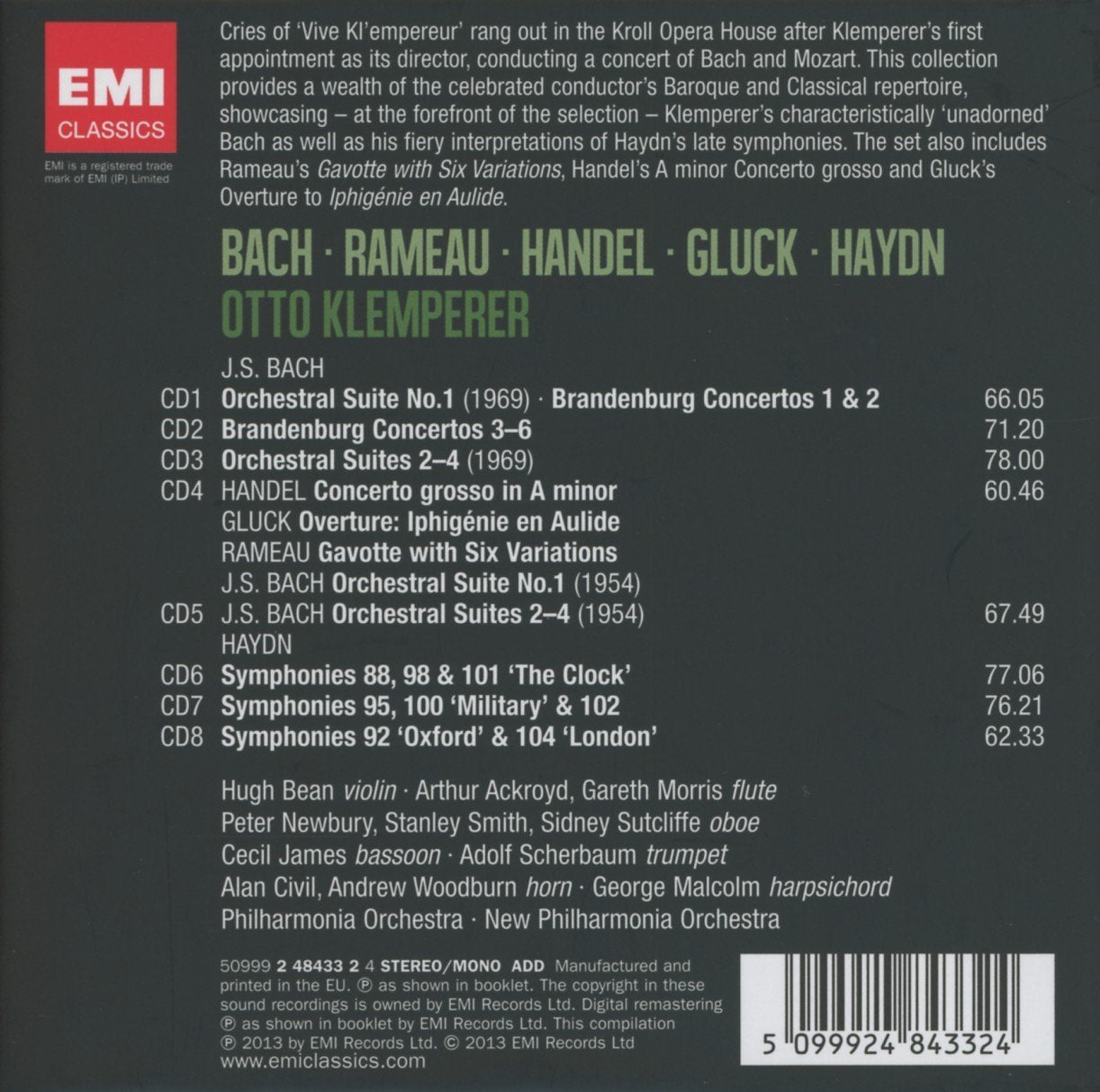 Bach, Rameau, Handel, Gluck, Haydn - OTTO KLEMPERER EDITION (8 CDs)
