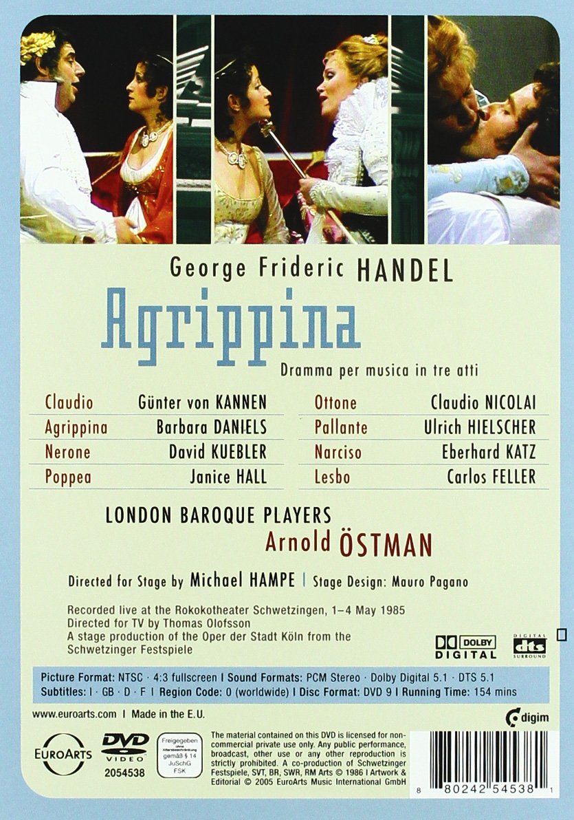 HANDEL: Agrippina - London Baroque Players, Arnold Östman (DVD)