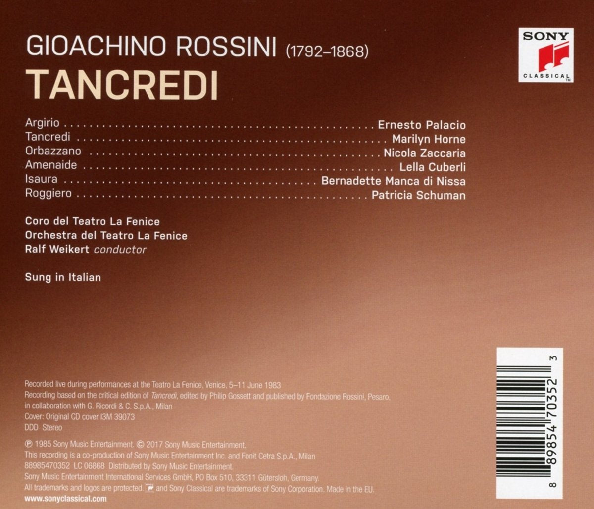 ROSSINI: TANCREDI - HORNE (3 CDs)
