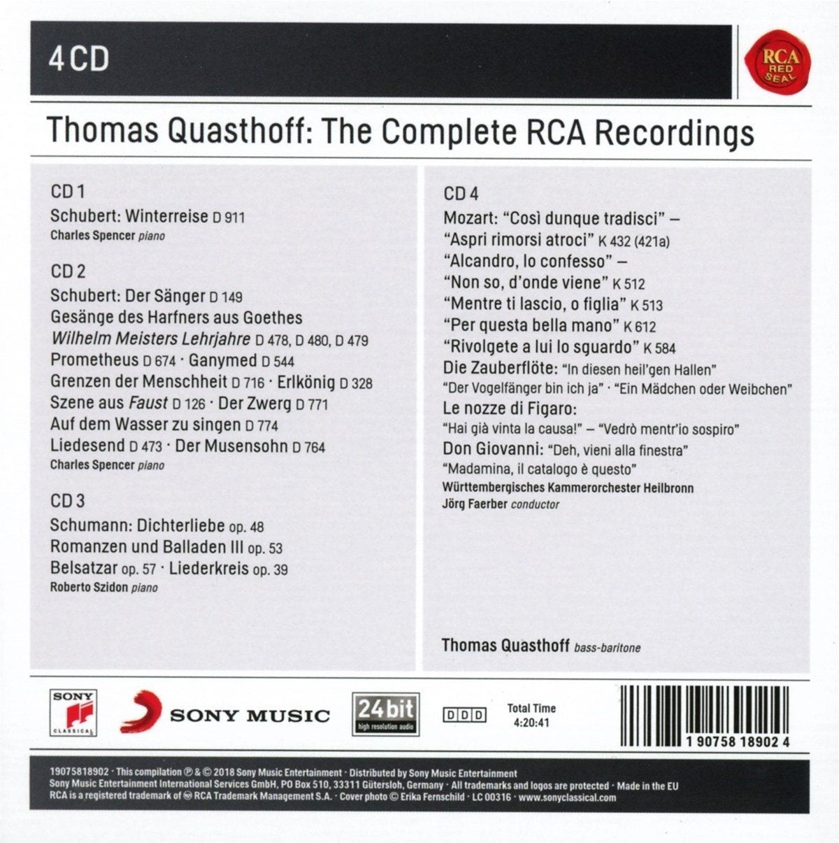 Thomas Quasthoff: The Complete RCA Recordings (4 CDs)