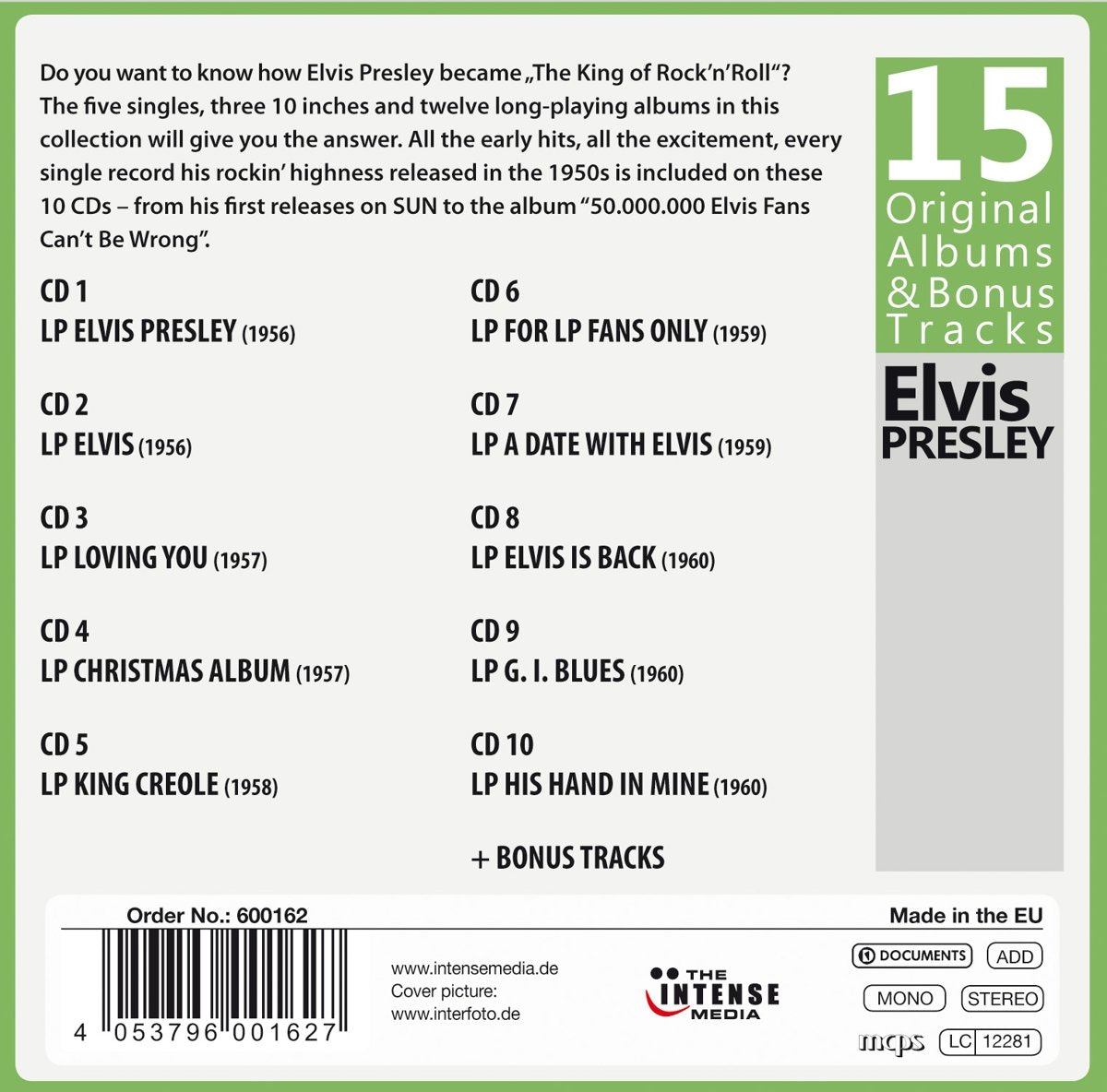 Elvis Presley - 15 Original Albums (10 CDs)