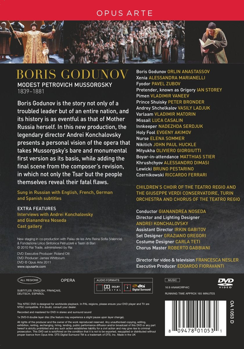 MUSSORGSKY: Boris Godunov - Anastassov, Storey, Noseda, Teatro Regio Turin (DVD)