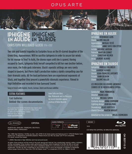 GLUCK: Iphigénie en Aulide & Tauride - von Otter, Minkowski, Les Musiciens (BluRay)