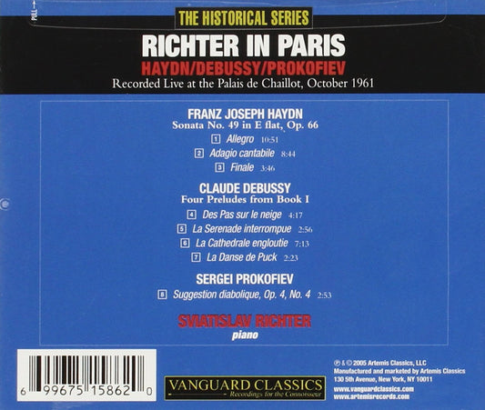 RICHTER IN PARIS - HAYDN, DEBUSSY, PROKOFIEV