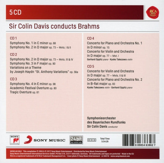 COLIN DAVIS CONDUCTS BRAHMS (5 CDS)