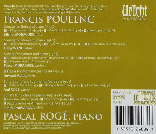 POULENC: CHAMBER MUSIC - PASCAL ROGE ET SES AMIS