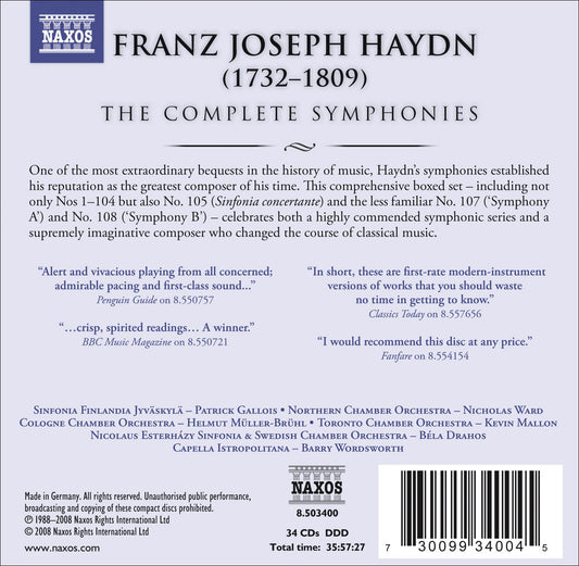 HAYDN: The Complete Symphonies (34 CD Box set)