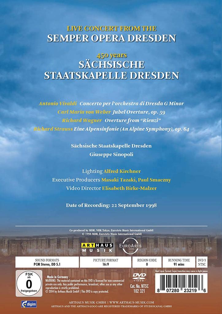 DRESDEN STAATSKAPELLE 450 YEARS - SINOPOLI; SAECHSISCHE STAATSKAPELLE DRESDEN