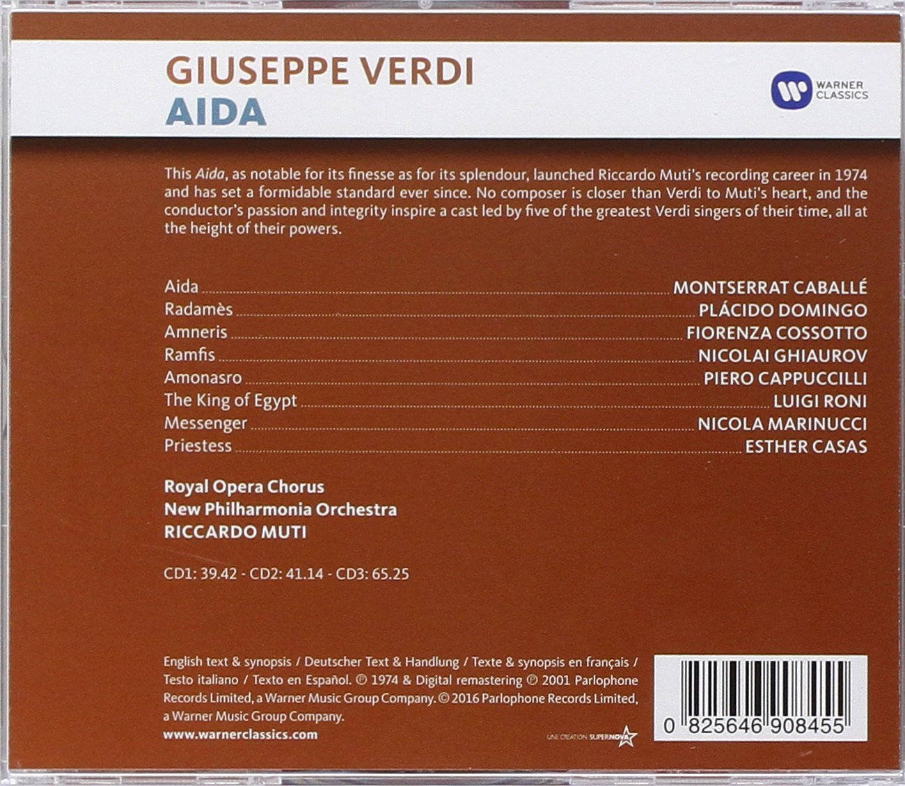 Verdi: Aida - Caballe, Domingo, Cossotto, Ghiaurov, Muti, New Philharmonia, Royal Opera Chorus (3 CDs)