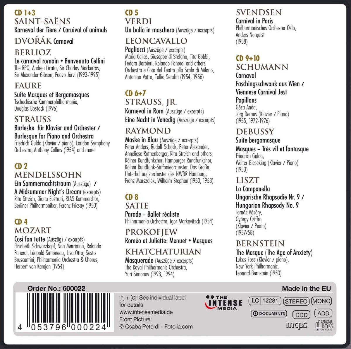 MASQUERADE: THE CARNIVAL IN CLASSICAL MUSIC (10 CDS)