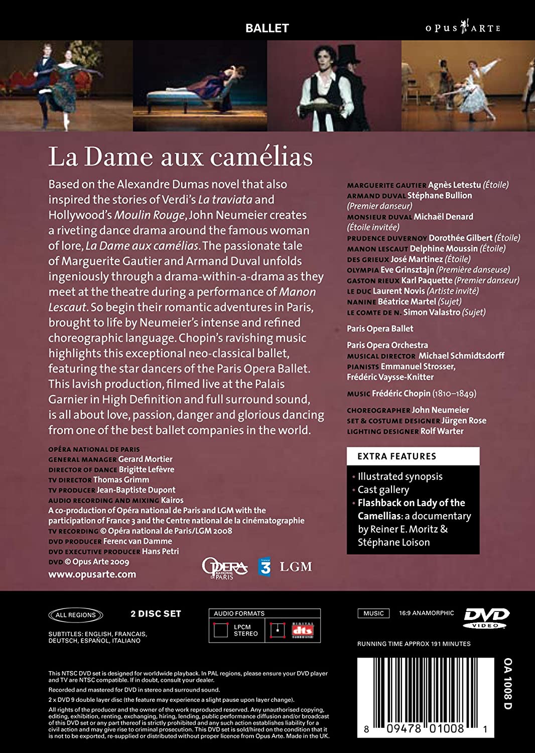CHOPIN: La Dame aux Camélias - Ballet de L’Opéra National de Paris (2 DVDs)