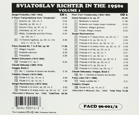 RICHTER IN THE 1950'S - VOLUME 1 (2 CD)