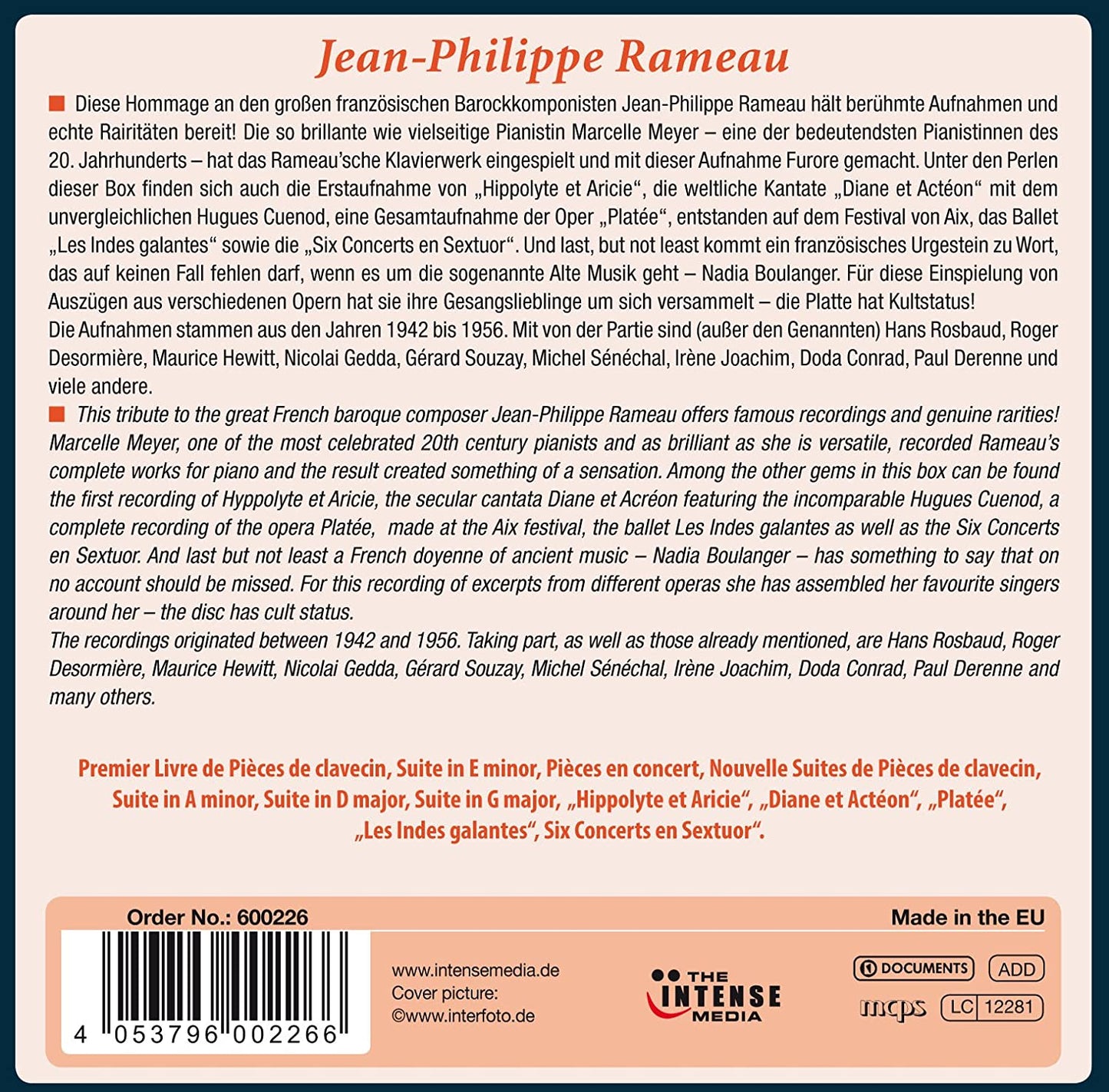 RAMEAU: A PORTRAIT - FIRST RECORDINGS, COMPLETE RECORDINGS AND MASTERPIECES (9 CDS)