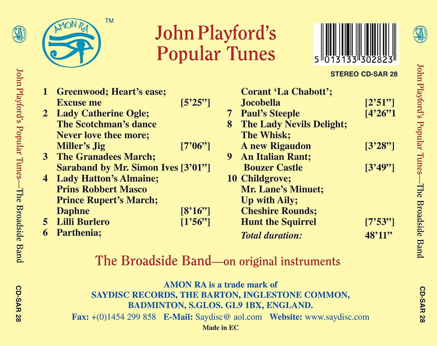 John Playford's Popular Tunes - The Broadside Band