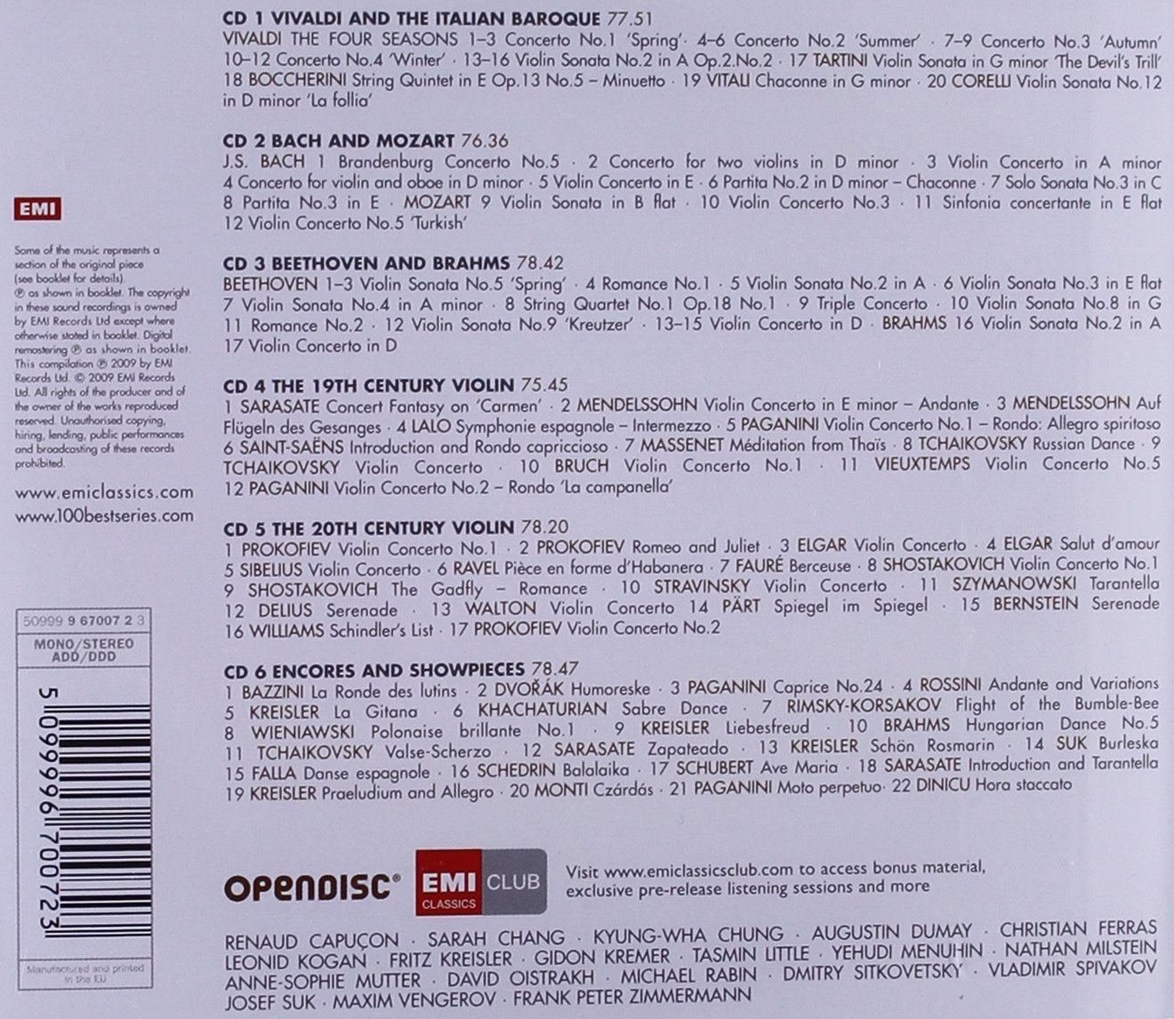 100 Best Violin (6 CDS)