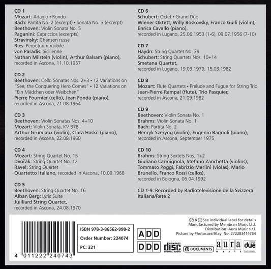 GREAT CHAMBER MUSIC (10 CDS)