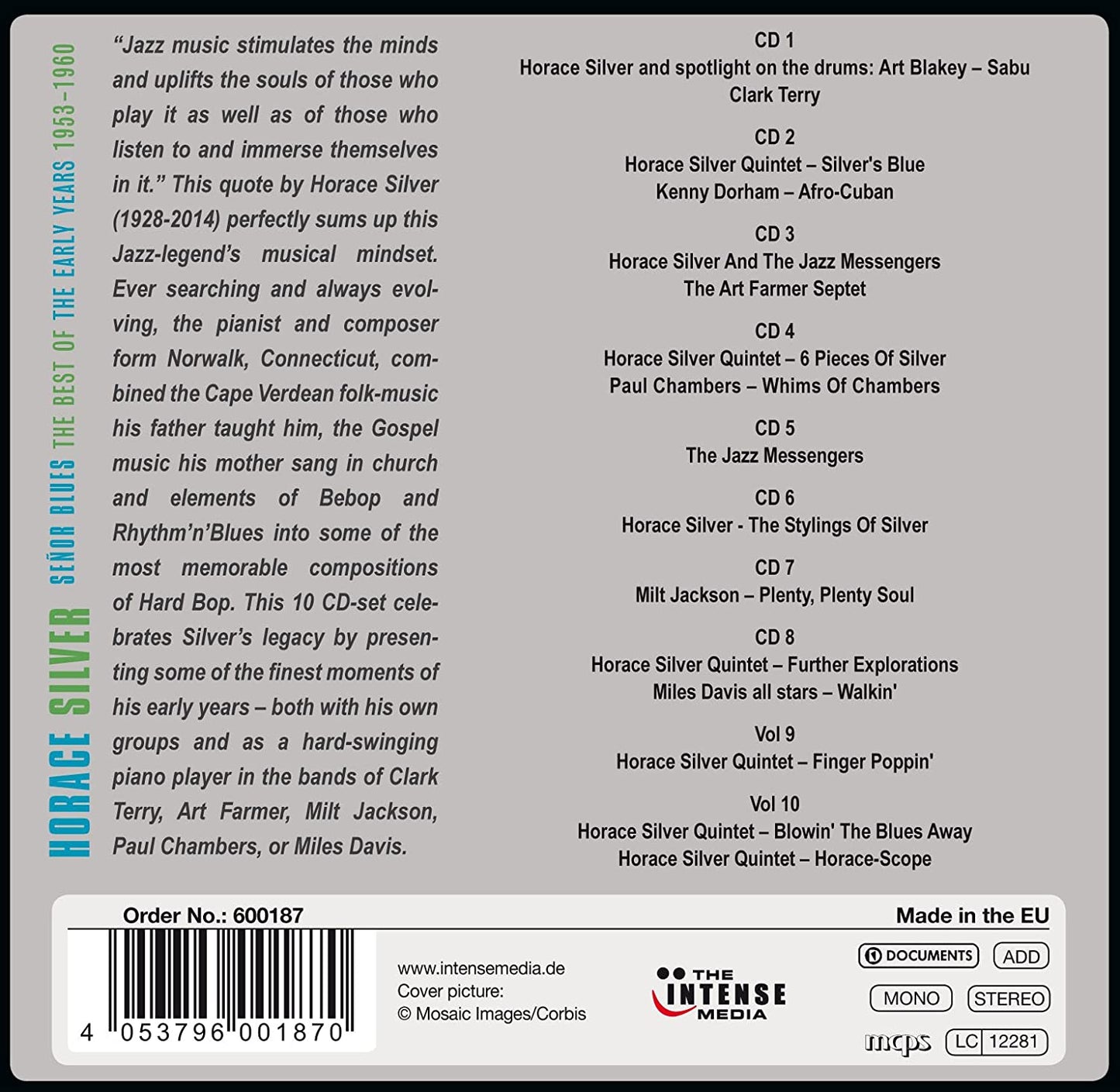 Horace Silver: Señor Blues - The Best of the Early Years 1953-60 (10 CDs)