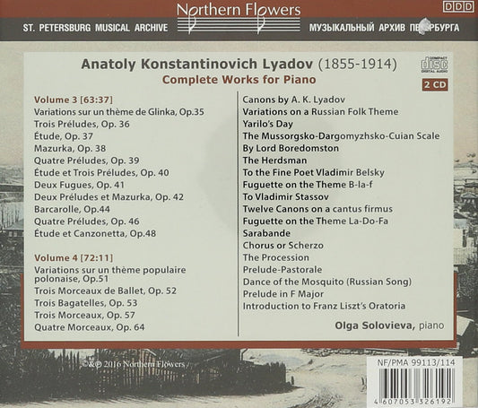 LYADOV: COMPLETE WORKS FOR PIANO, VOLUMES 3 & 4 - SOLOVIOVA (2 CDS)