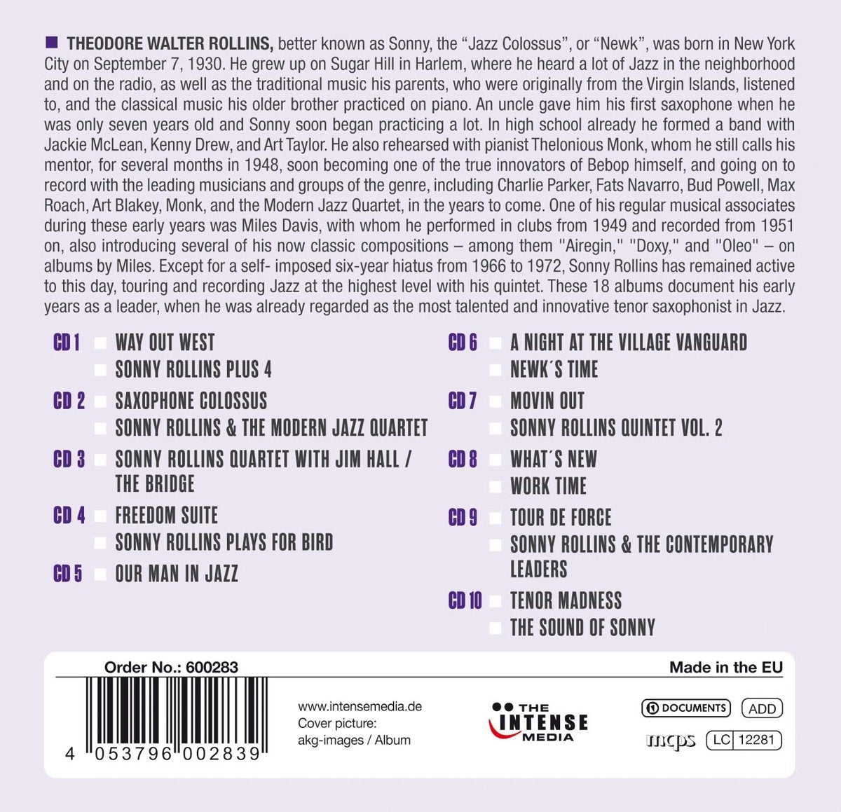 SONNY ROLLINS - MILESTONES OF A LEGEND (10 CDs)