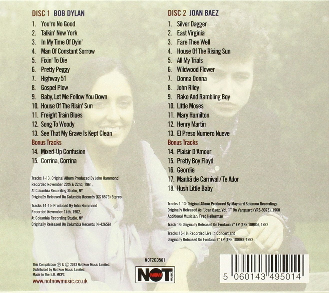 BOB DYLAN & JOAN BAEZ: VOICES OF A GENERATION (2 CDS)