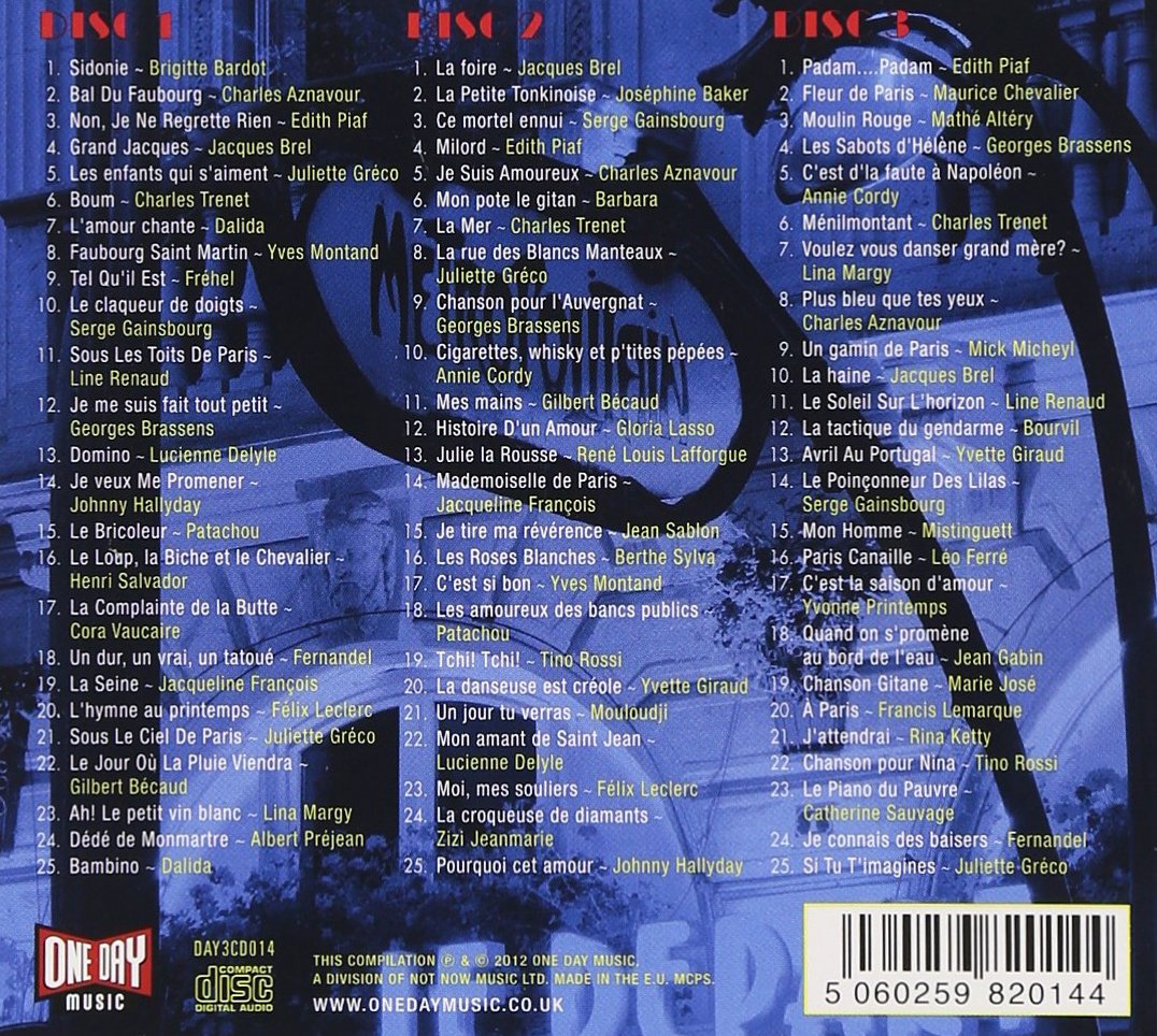 CAFE DE FRANCE: 25 ORIGINAL CHANSONS (2 CDS)