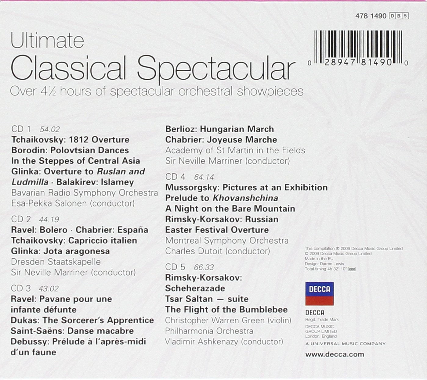 ULTIMATE CLASSICAL SPECTACULAR BOX - 5 CDS