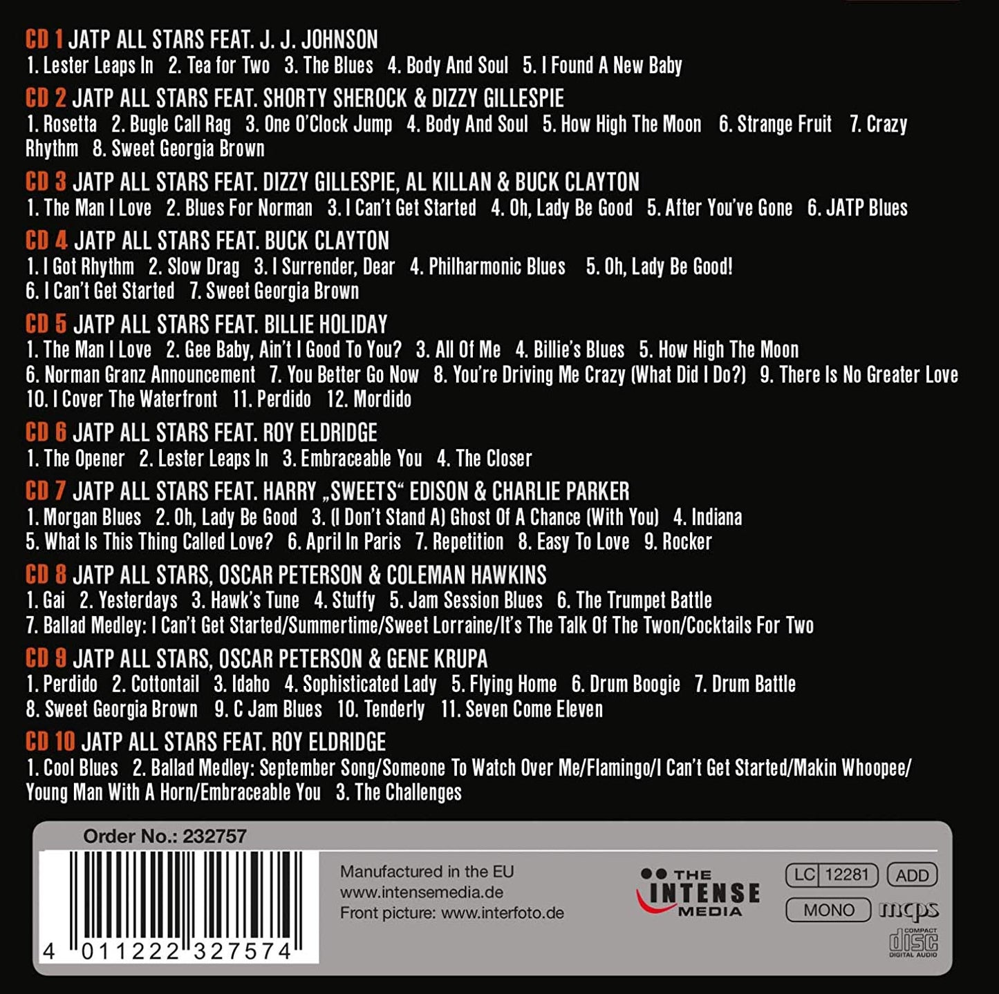 JAZZ AT THE PHILHARMONIC (10 CDS)