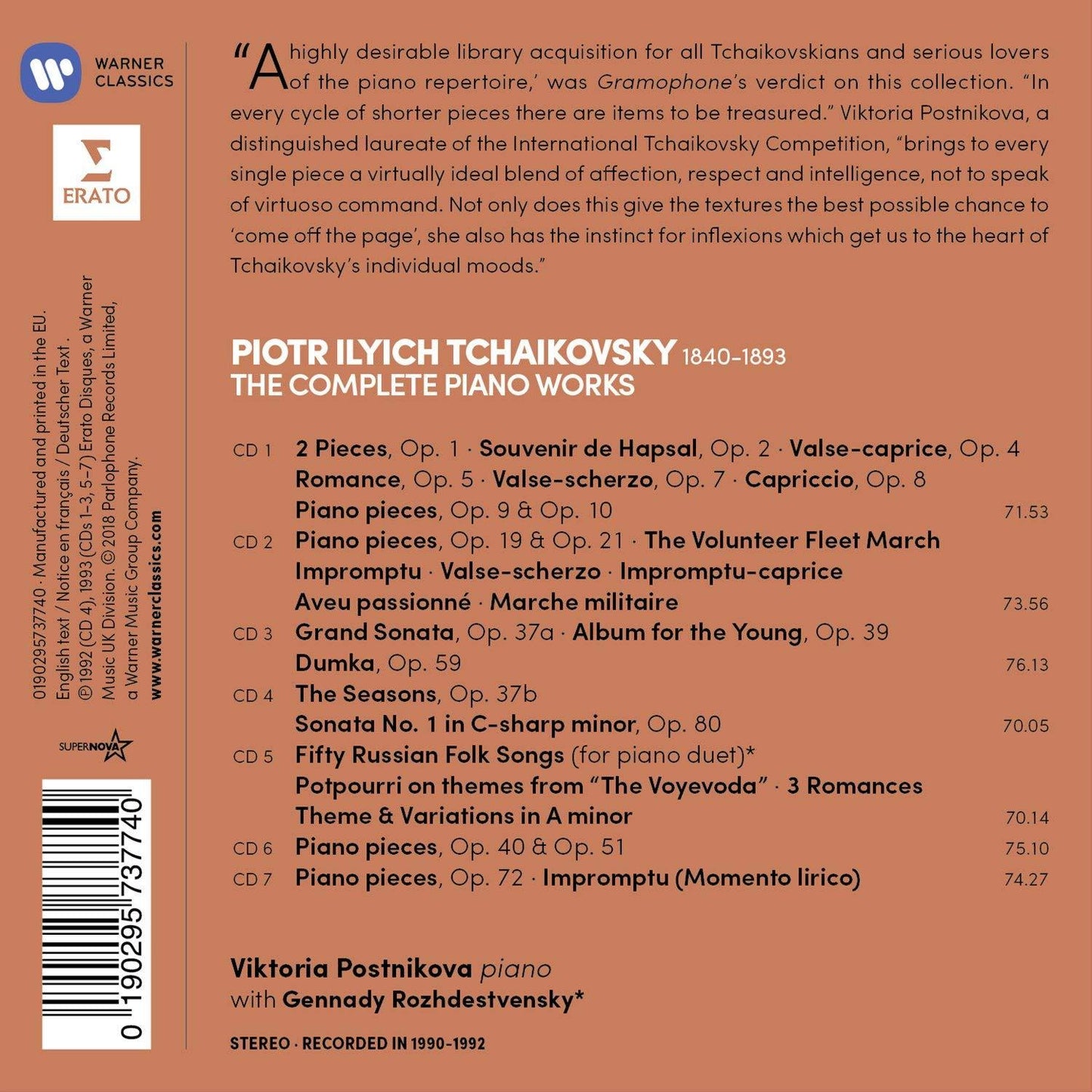 Tchaikovsky: The Complete Piano Works - Postnikova (7 CDs)