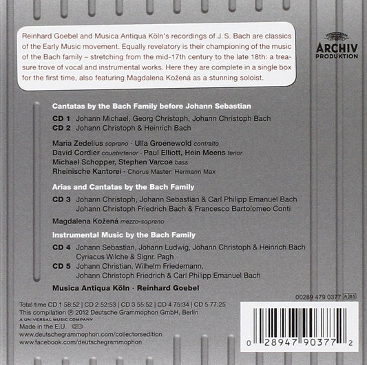 Bach Bachianas: Music By Bach Family - Kozena, Goebel, Musica Antiqua Koln (5 CDs)