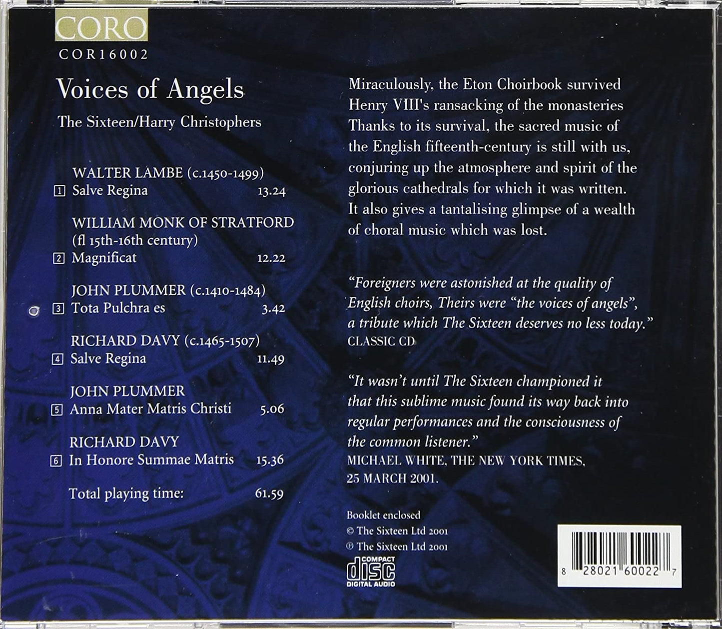 The Voice of Angels: Eton Choirbook, Volume V - The Sixteen