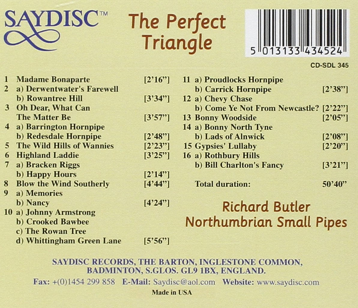 The Perfect Triangle - Richard Butler, Northumbrian Small Pipes