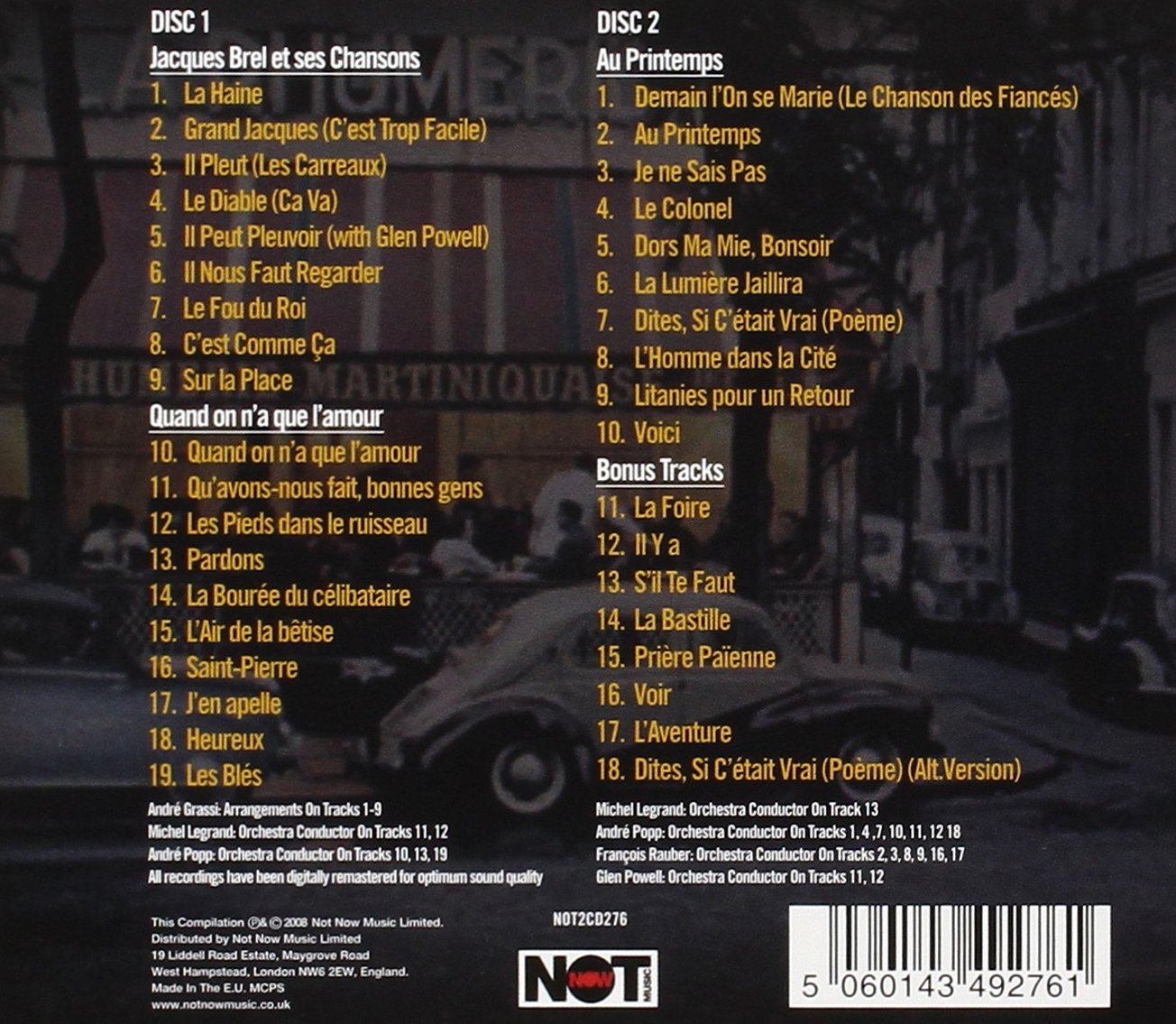 JACQUES BREL: C'est Comme Ca (2 CDs)