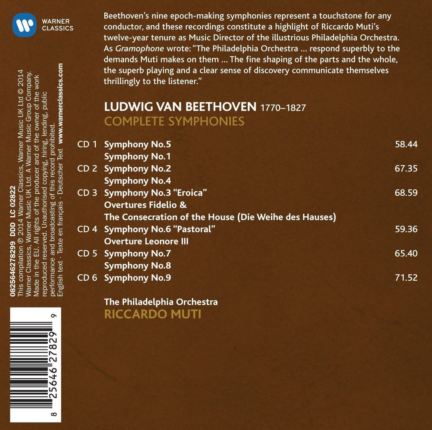 Beethoven: 9 Symphonies & Overtures - Riccardo Muti, Philharmonia Orchestra (6 CDs)