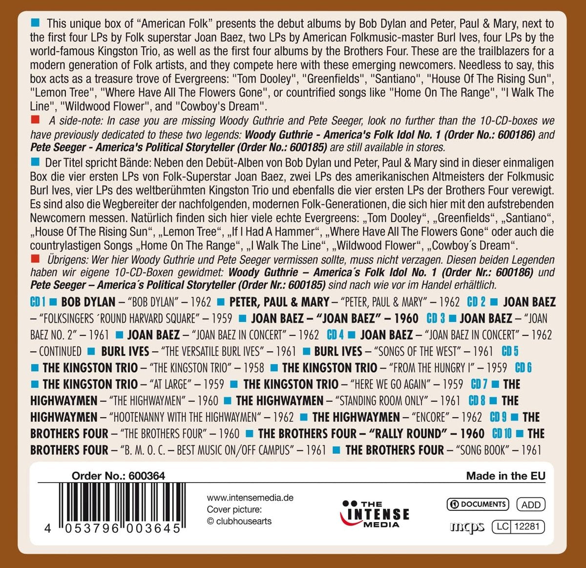 AMERICAN FOLK: MILESTONES OF FOLK LEGENDS (10 CDS)