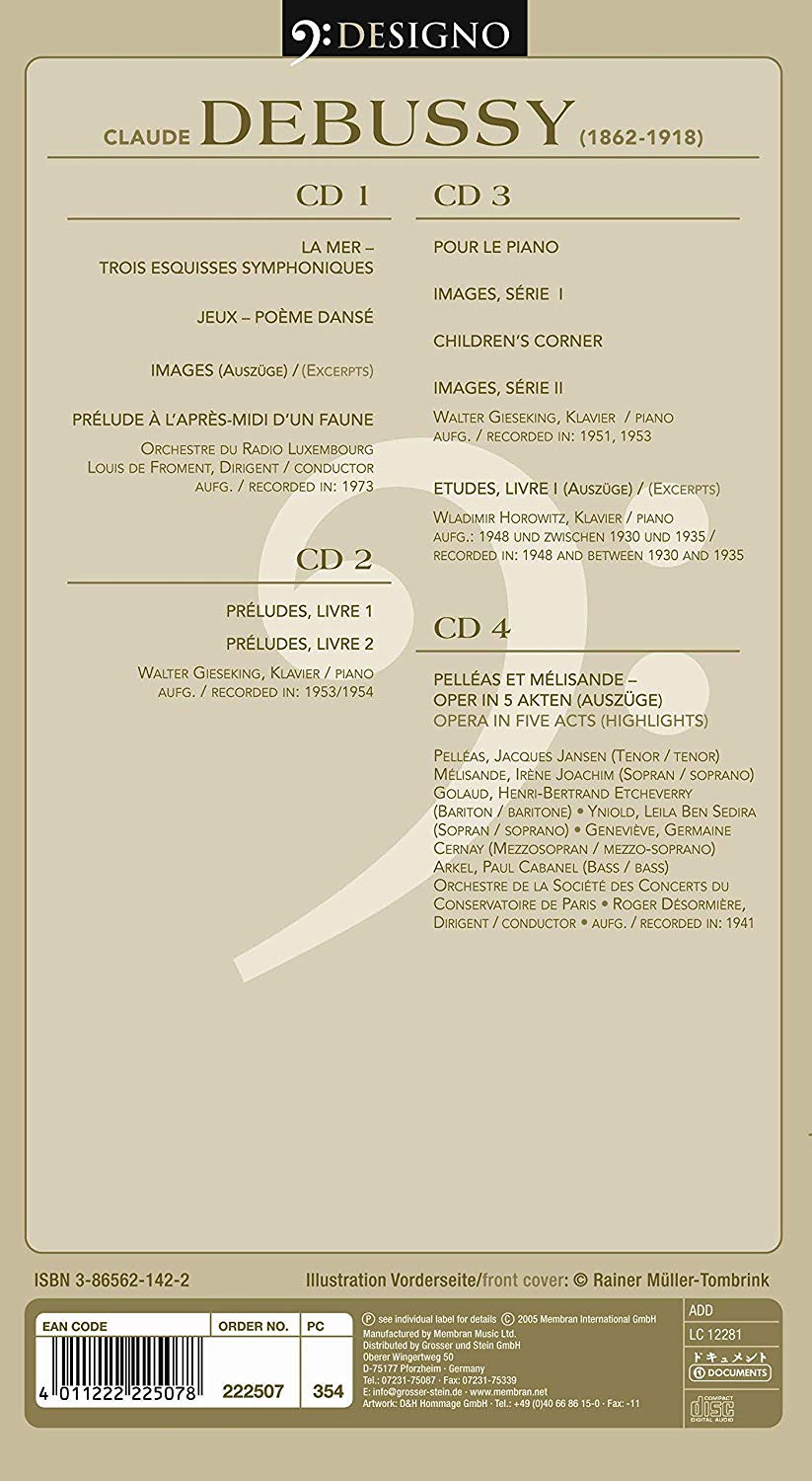 DEBUSSY: PIANO, ORCHESTRAL AND OPERA (4 CDS)