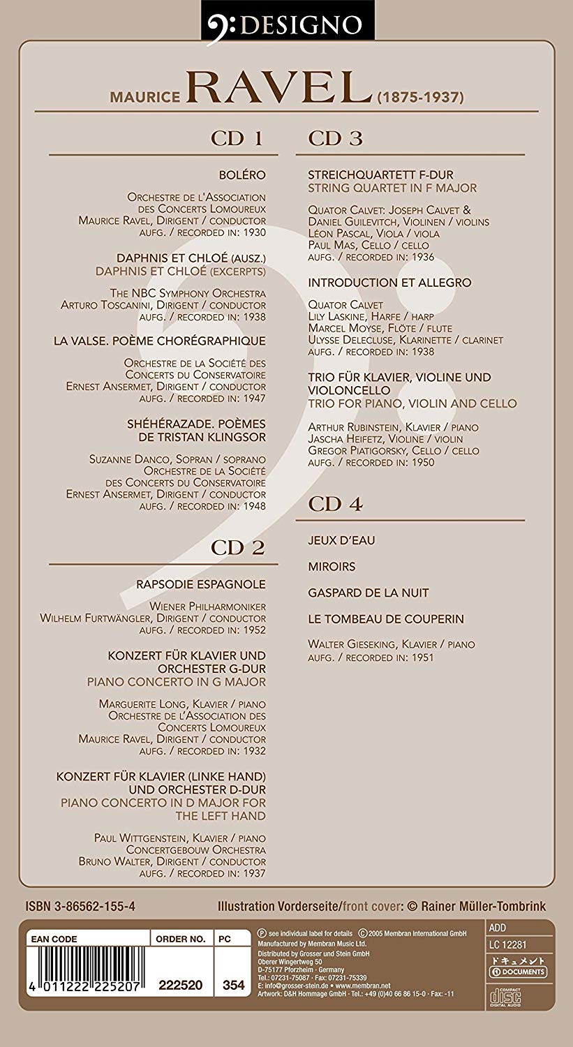 RAVEL: ORCHESTRAL, CHAMBER and PIANO WORKS (4 CDS)